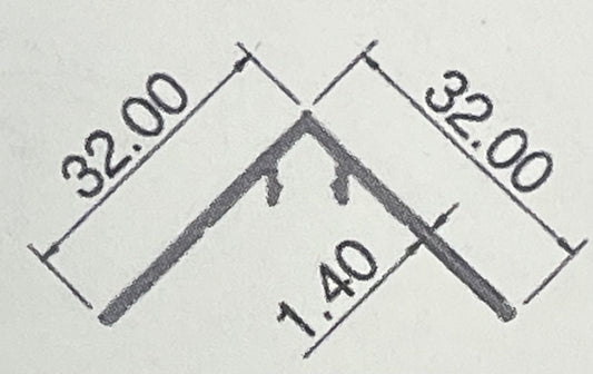 Aluminium Snap on Coving - 35mm - 6.5m long Surf Mist