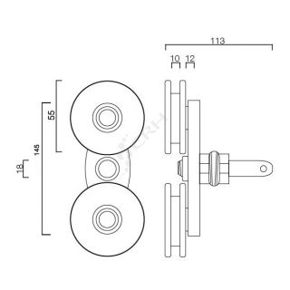 Double Bogie Arm Assy 75mm square wheel