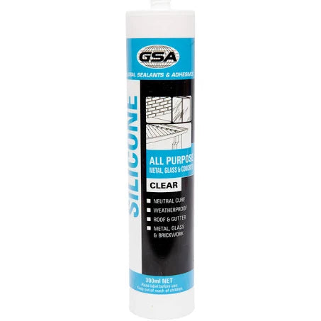 GSA All Purpose Clear Silicone- Metal, Glass & Concrete